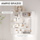 easycomfort easycomfort libreria a muro moderna in legno a 4 livelli 94x19 5x80cm bianco