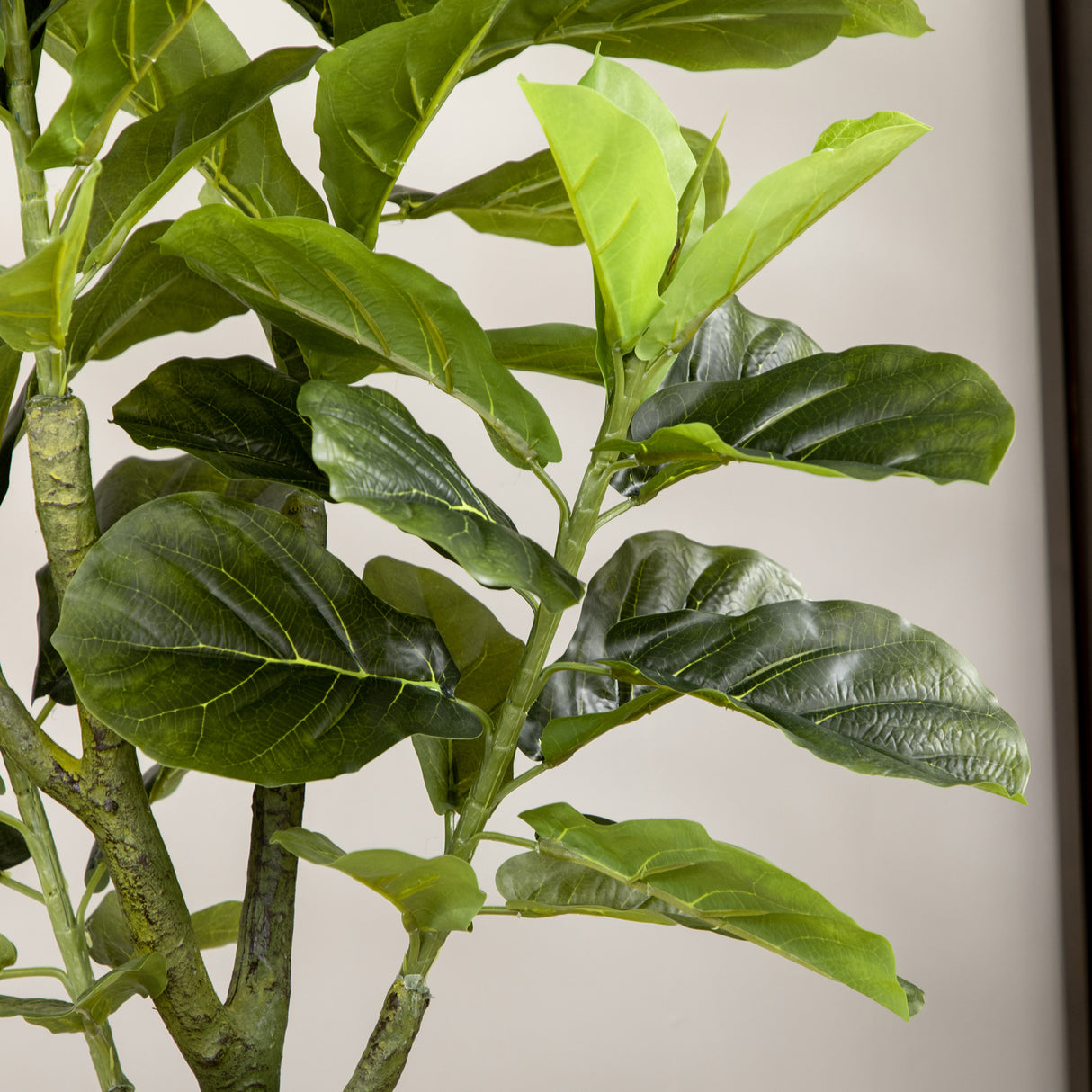 easycomfort pianta artificiale di ficus da 150 cm a 75 foglie e 4 rami con vaso o15x12.5 cm per interni ed esterni verde