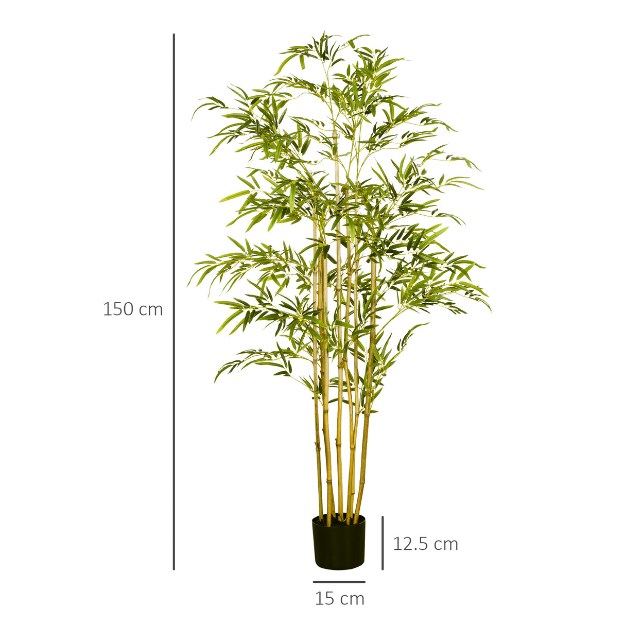 easycomfort bambu in vaso artificiale alto 150cm per interno ed esterno verde