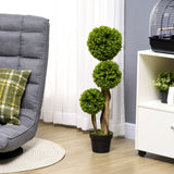 easycomfort pianta di bosso artificiale a 3 sfere con vaso incluso e fondo rinforzato altezza 90 cm