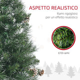 easycomfort easycomfort albero di natale artificiale da 180cm con pigne 618 rami e base in metallo verde
