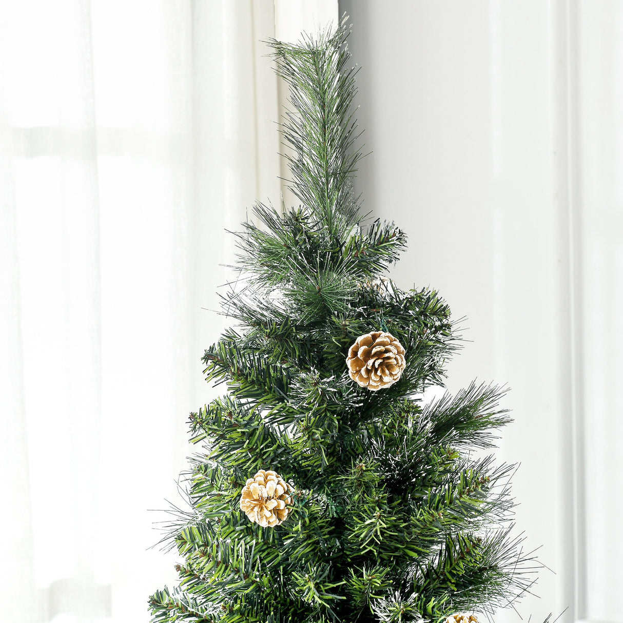 easycomfort easycomfort albero di natale artificiale da 180cm con pigne 618 rami e base in metallo verde