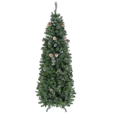 easycomfort easycomfort albero di natale artificiale da 180cm con pigne 618 rami e base in metallo verde