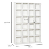 easycomfort easycomfort mobile libreria porta cd da 24 ripiani ad altezza regolabile in truciolato 130 5x89x20 cm bianco ean 8054144131115