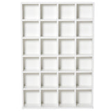 easycomfort easycomfort mobile libreria porta cd da 24 ripiani ad altezza regolabile in truciolato 130 5x89x20 cm bianco ean 8054144131115