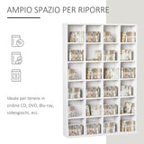 easycomfort easycomfort mobile libreria porta cd da 24 ripiani ad altezza regolabile in truciolato 130 5x89x20 cm bianco ean 8054144131115