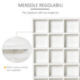 easycomfort easycomfort mobile libreria porta cd da 24 ripiani ad altezza regolabile in truciolato 130 5x89x20 cm bianco ean 8054144131115