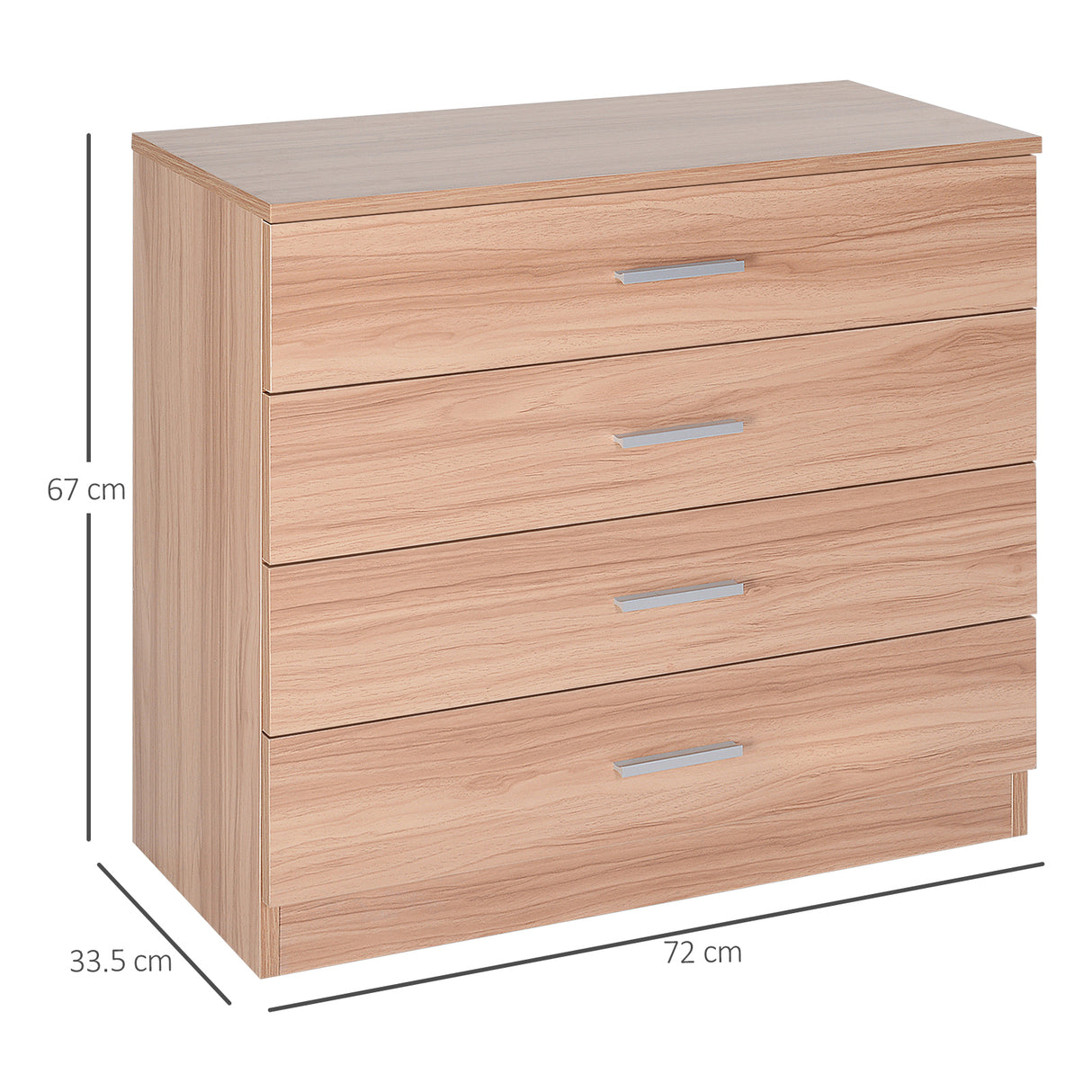 easycomfort easycomfort cassettiera salvaspazio in legno como con 4 cassetti per camera da letto rovere 72x33 5x67cm ean 8054144131146