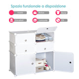 easycomfort easycomfort armadio modulare scarpiera in plastica guardaroba scaffale portascarpe 753773cm bianco ean 8054111842181