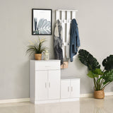 easycomfort easycomfort scarpiera con appendiabiti a combinazione per ingresso e camera da letto legno 100x32x187cm bianco