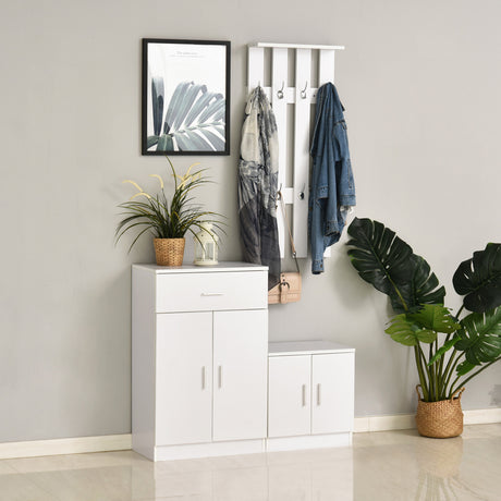 easycomfort easycomfort scarpiera con appendiabiti a combinazione per ingresso e camera da letto legno 100x32x187cm bianco