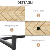 easycomfort easycomfort cassettiera camera da letto con 6 cassetti motivo a onde stile vintage mobile con cassetti design scandinavo combinazione di mdf e di pannello truciolare 120x39 5x71cm ean 8054144135779