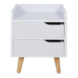 easycomfort easycomfort comodino salvaspazio dal design moderno in legno bianco piccola cassettiera camera da letto con 2 cassetti e piedini in legno di pino 33 x 28 x 42cm ean 8054111845014