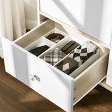 easycomfort easycomfort armadio 2 ante in legno con 4 vani 2 cassetti e appendiabiti color legno e bianco 90x50x190cm