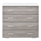 easycomfort easycomfort cassettiera camera da letto moderna 4 cassetti con maniglie in alluminio e struttura in legno 76x35x72cm bianco e grigio