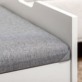 easycomfort toeletta da camera con specchiera cassetto e sgabello abbinato in legno bianco