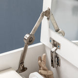 easycomfort toeletta da camera con specchiera cassetto e sgabello abbinato in legno bianco