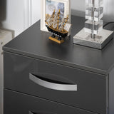 easycomfort easycomfort set 2 comodini moderni con 3 cassetti per camera da letto e soggiorno in truciolato 40x36x56 cm grigio