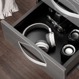 easycomfort easycomfort set 2 comodini moderni con 3 cassetti per camera da letto e soggiorno in truciolato 40x36x56 cm grigio