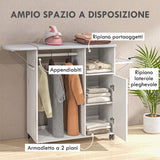 easycomfort easycomfort mobile asse da stiro con piano dappoggio 3 ripiani a cubo e guida 107x42 5x99cm bianco