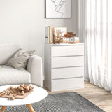 easycomfort easycomfort cassettiera 4 cassetti in truciolato con guide in metallo e maniglie scanalate 60x40x80 cm bianco