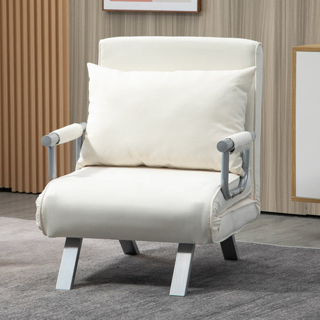 easycomfort easycomfort poltrona letto 2 in 1 con schienale inclinabile in 5 posizioni 656982cm beige