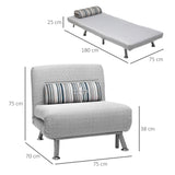 easycomfort easycomfort poltrona letto in ferro e cotone con cuscino a righe 75 x 70 x 75cm grigio ean 8055776914640