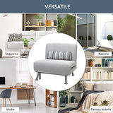 easycomfort easycomfort poltrona letto in ferro e cotone con cuscino a righe 75 x 70 x 75cm grigio ean 8055776914640