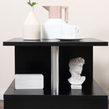 easycomfort easycomfort moderno tavolino da caffe basso da salotto per soggiorno e sala da pranzo in legno 50x50x50 cm nero ean 8054111849364