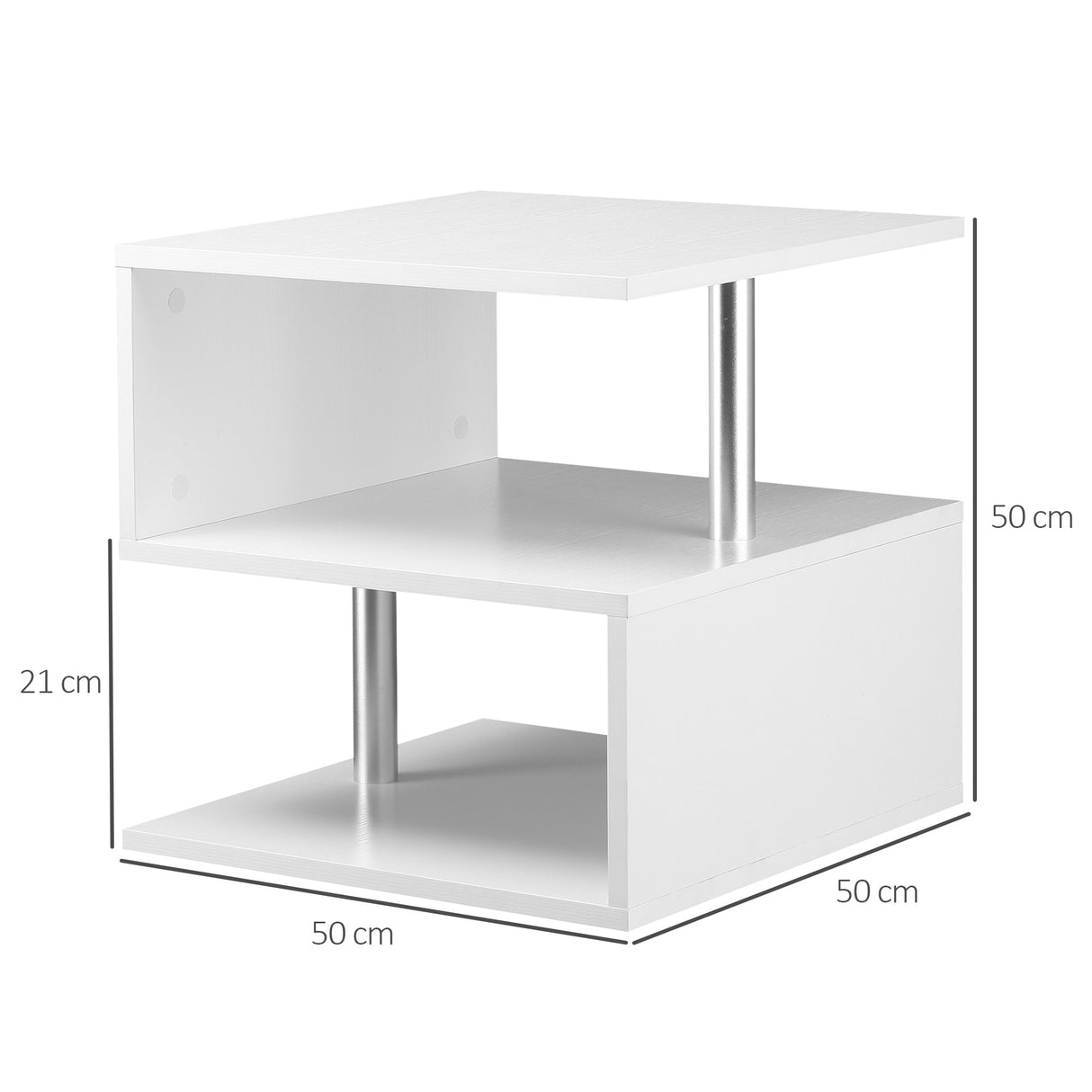 easycomfort easycomfort moderno tavolino basso da salotto in legno 50 x 50 x 50cm bianco ean 8054111847926