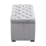 easycomfort easycomfort cassapanca portaoggetti multiuso con 2 sgabelli pouf in velluto grigio perla ean 8055776914008