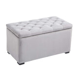 easycomfort easycomfort cassapanca portaoggetti multiuso con 2 sgabelli pouf in velluto grigio perla ean 8055776914008
