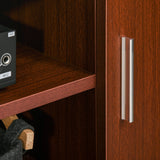 easycomfort easycomfort mobile porta tv classico da soggiorno con 2 ripiani e 2 armadietti in mdf e acciaio inox marrone 120x39 5x52cm ean 8054144130132