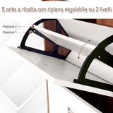 easycomfort easycomfort scarpiera slim a 5 livelli con 2 ripiani per livello in mdf 60x28x189 cm bianco e marrone
