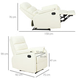 easycomfort easycomfort poltrona relax per interni reclinabile manualmente con cuscino imbottito in pelle pu e acciaio 75x82x99 cm crema ean 8055776913384