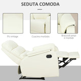 easycomfort easycomfort poltrona relax per interni reclinabile manualmente con cuscino imbottito in pelle pu e acciaio 75x82x99 cm crema ean 8055776913384