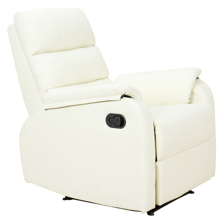 easycomfort easycomfort poltrona relax per interni reclinabile manualmente con cuscino imbottito in pelle pu e acciaio 75x82x99 cm crema ean 8055776913384