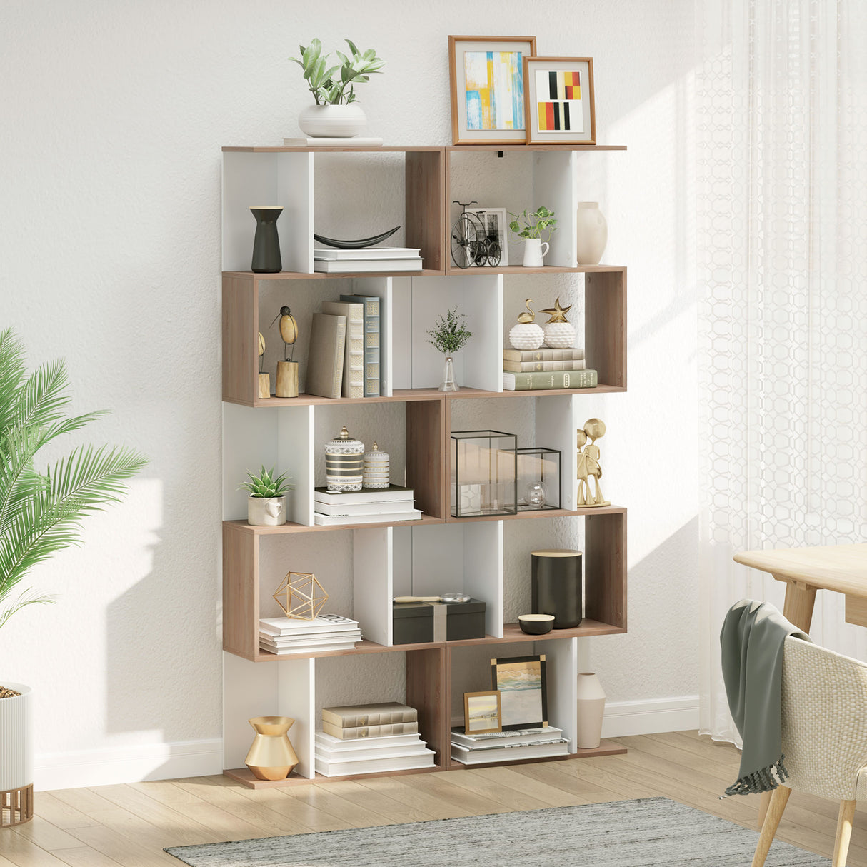 easycomfort easycomfort libreria moderna 5 ripiani pratici finitura eccellente superficie liscia e a prova di umidita in legno truciolato bianco 6024184 5cm ean 8054111846806