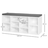 easycomfort easycomfort scarpiera panchina 8 10 paia di scarpe ripiani regolabili legno bianco 104 x 30 x 48 cm ean 8054144135175