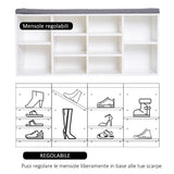 easycomfort easycomfort scarpiera panchina 8 10 paia di scarpe ripiani regolabili legno bianco 104 x 30 x 48 cm ean 8054144135175