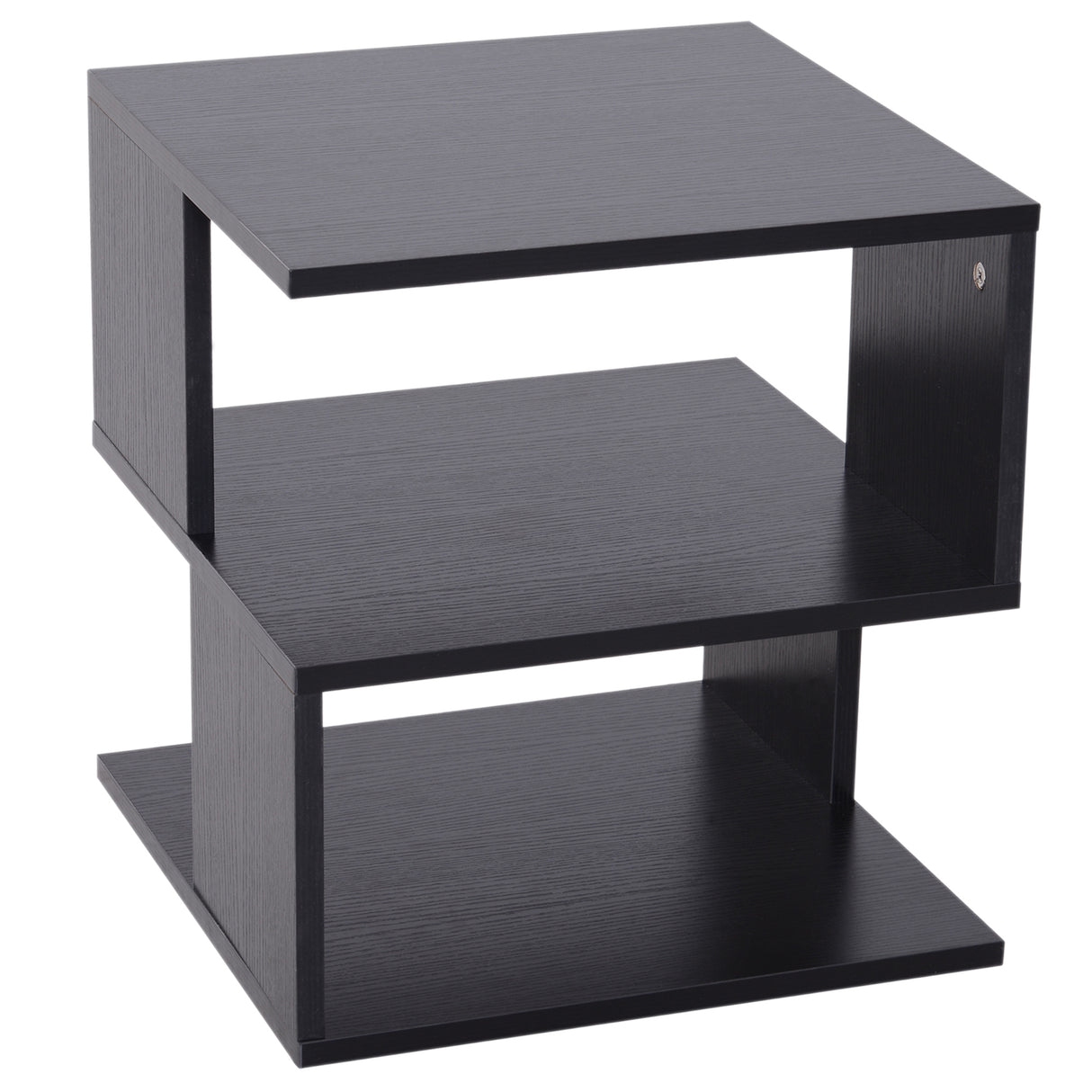 easycomfort easycomfort tavolino da salotto basso a 3 ripiani tavolino da caffe in legno arredamento moderno salvaspazio nero 40x40x43cm