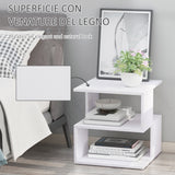 easycomfort easycomfort tavolino da caffe 2 ripiani aperti design moderno salotto soggiorno legno 40x40x43cm bianco ean 8054111841382