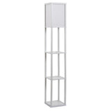 easycomfort easycomfort lampada da terra con 3 mensole integrate attacco e27 potenza 40w arredamento moderno in mdf 26x26x160cm bianco