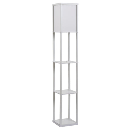 easycomfort easycomfort lampada da terra con 3 mensole integrate attacco e27 potenza 40w arredamento moderno in mdf 26x26x160cm bianco
