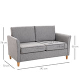 easycomfort easycomfort divano due posti linea moderna e compatta in lino grigio e legno 70cmx141cmx78cm ean 8055776914701
