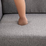 easycomfort easycomfort divano due posti linea moderna e compatta in lino grigio e legno 70cmx141cmx78cm ean 8055776914701