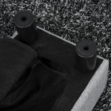 easycomfort easycomfort pouf poggiapiedi in tessuto effetto lino imbottito 40x30x24cm grigio