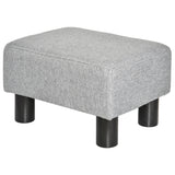 easycomfort easycomfort pouf poggiapiedi in tessuto effetto lino imbottito 40x30x24cm grigio
