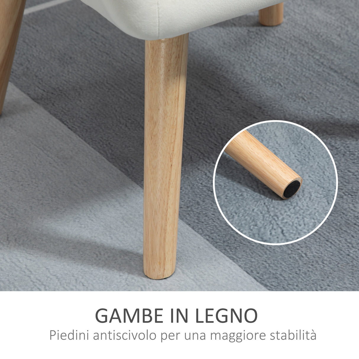 easycomfort easycomfort poltrona design scandinava in legno ed effetto velluto crema per soggiorno o ufficio 68 5x61x72 5 cm