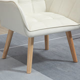easycomfort easycomfort poltrona design scandinava in legno ed effetto velluto crema per soggiorno o ufficio 68 5x61x72 5 cm